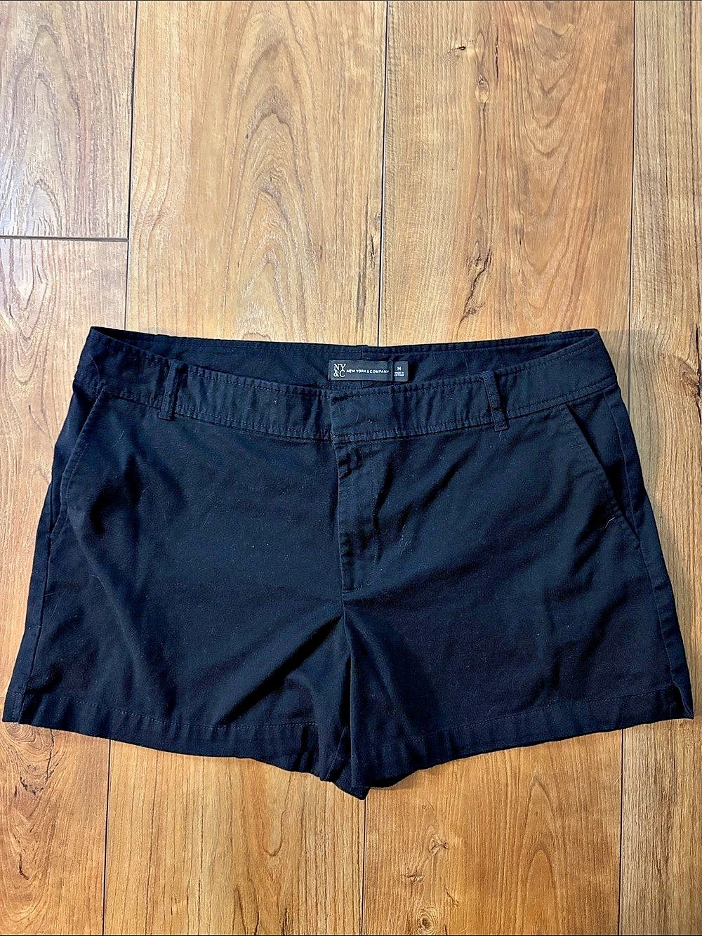 New York & Company Black Cotton Shorts Size 14 Like New